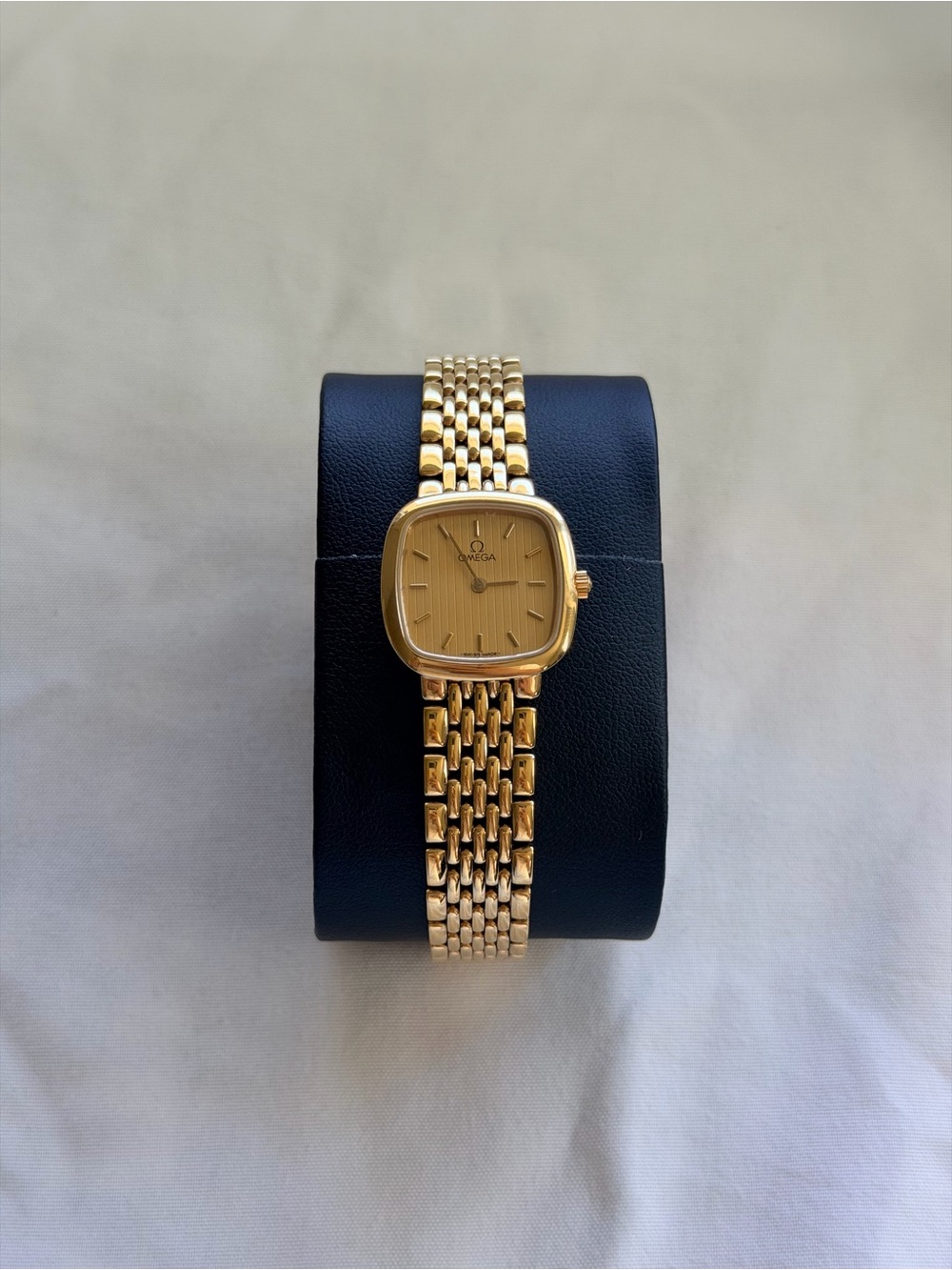 Omega Women's Gold Bracelet Watch with Square Dial